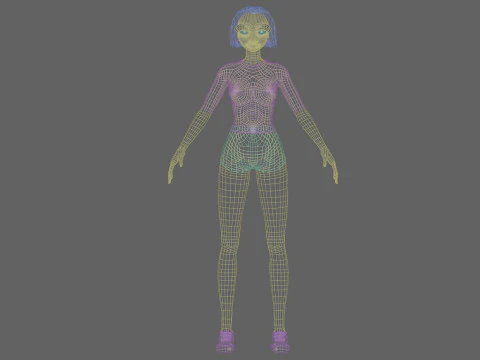 Standard young girl V28137 3D Model