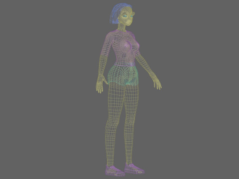 Standard young girl V28137 Model 3D