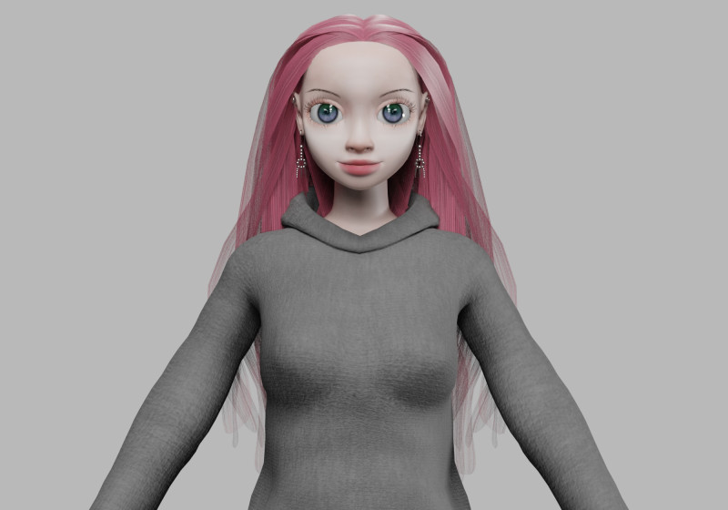 Sweet cartoon girl V35608 Modelo 3D .c4d .max .obj .3ds .fbx .stl .blend 