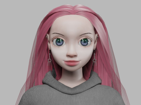 Sweet cartoon girl V35608 Modelo 3D