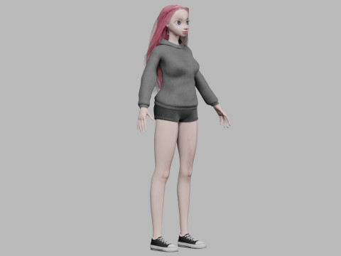 Sweet cartoon girl V35608 Modelo 3D