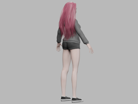 Sweet cartoon girl V35608 Modelo 3D