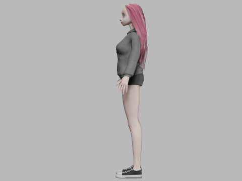 Sweet cartoon girl V35608 Modelo 3D