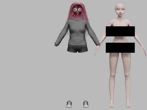 Sweet cartoon girl V35608 Modelo 3D