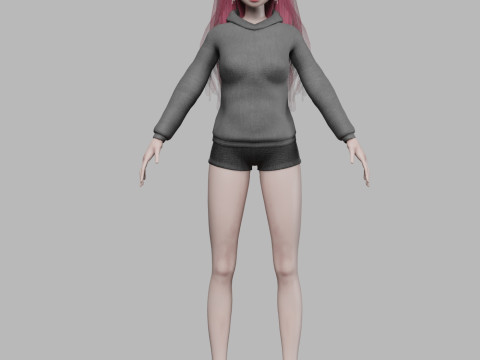 Sweet cartoon girl V35608 Modelo 3D