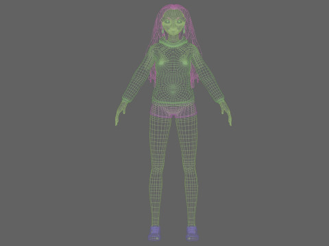 Sweet cartoon girl V35608 Modelo 3D