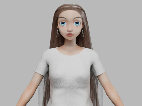 Lief mooi meisje V34714 3D Model