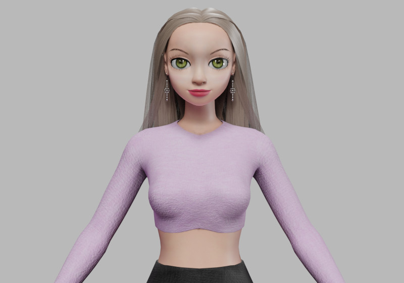 Sweet young girl V30162 3Dモデル .c4d .max .obj .3ds .fbx .stl .blend 