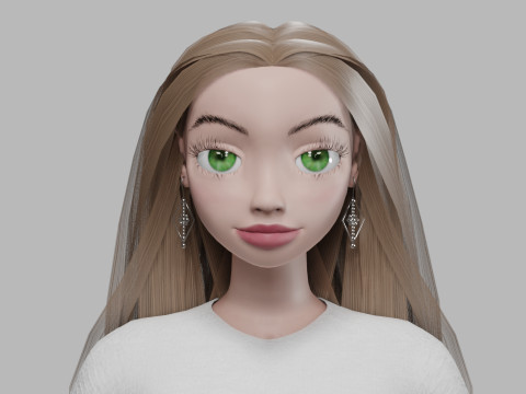 Teen cartoon girl V33882 3D मॉडल