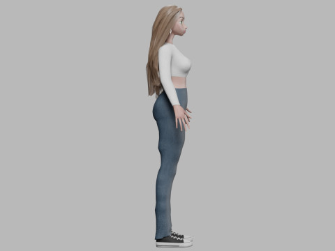 Teen cartoon girl V33882 3D मॉडल