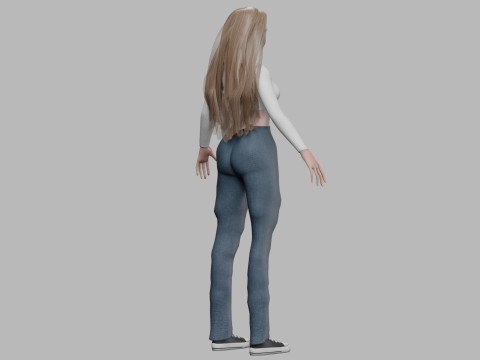 Teen cartoon girl V33882 3D मॉडल