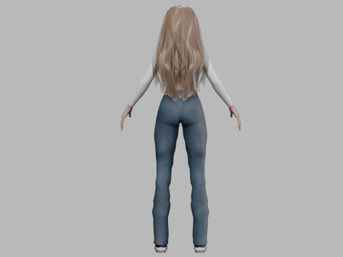 Teen cartoon girl V33882 3D मॉडल