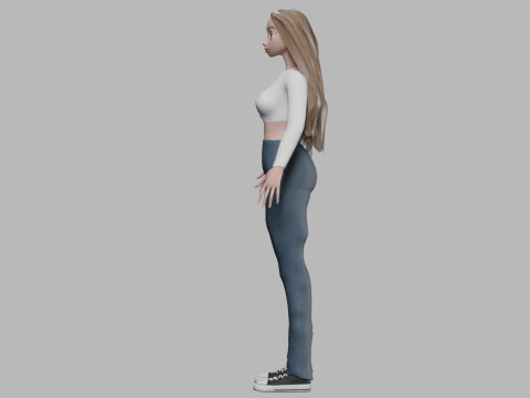 Teen cartoon girl V33882 3D मॉडल
