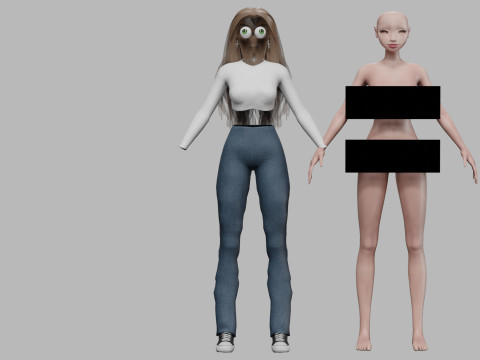 Teen cartoon girl V33882 3D मॉडल