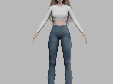 Teen cartoon girl V33882 3D मॉडल