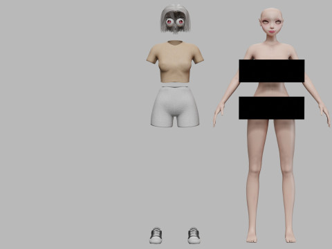 Teen young girl V27773 3D 모델