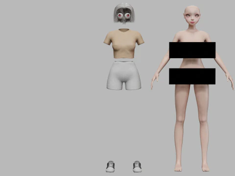 Teen young girl V27773 3D Model