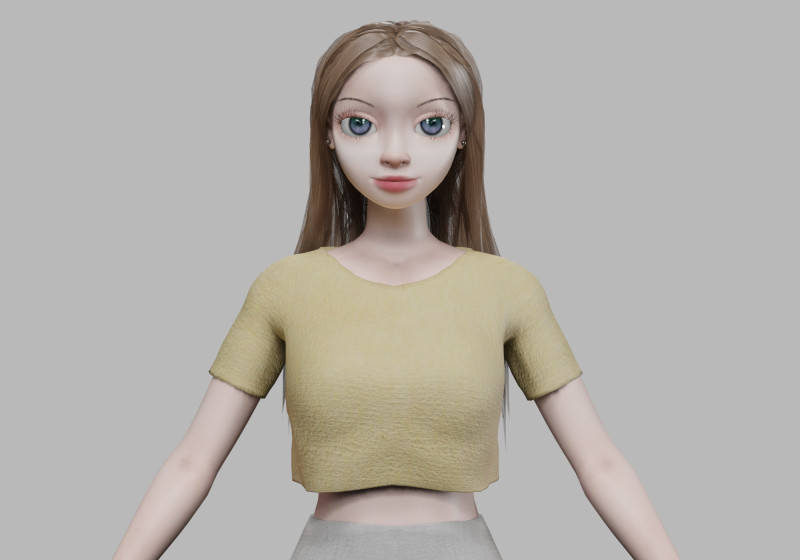 Young basic girl V30089 3D Model .c4d .max .obj .3ds .fbx .stl .blend 