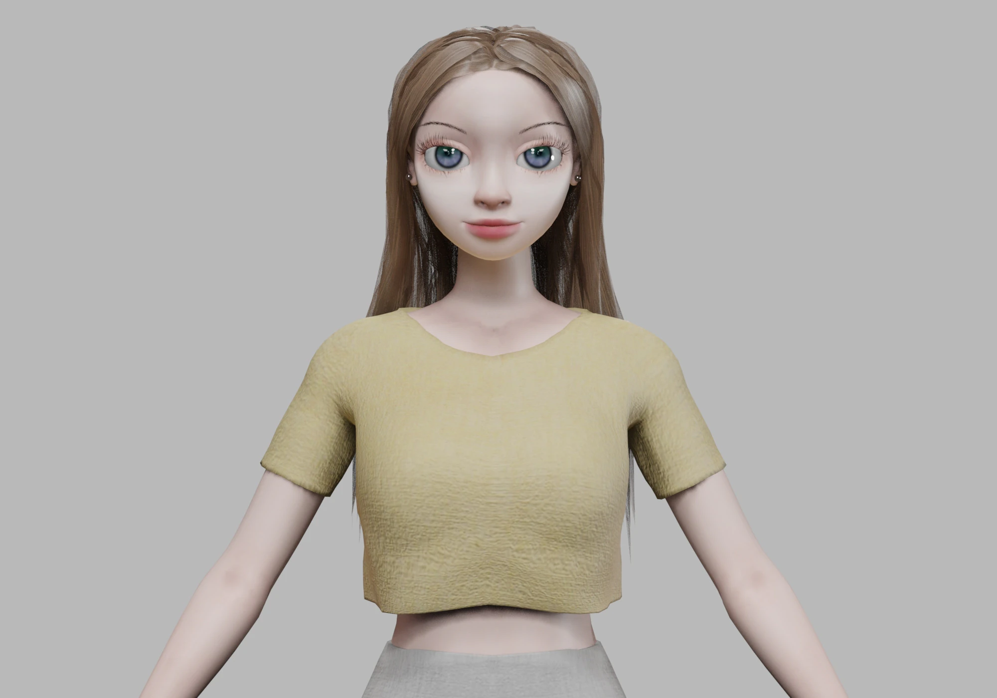 Young basic girl V30089 3D Model .c4d .max .obj .3ds .fbx .stl .blend 