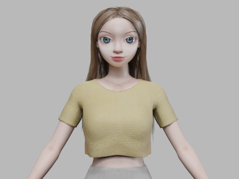 Young basic girl V30089 Modèle 3D