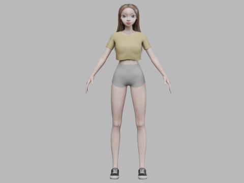 Young basic girl V30089 3D Model