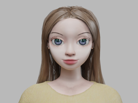 Young basic girl V30089 3D Model