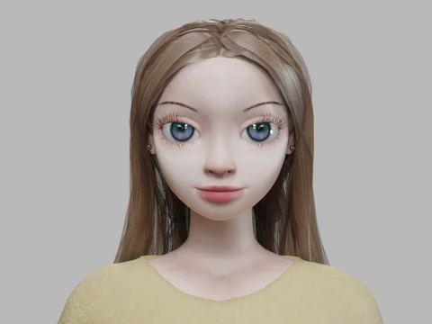 Young basic girl V30089 3D Model