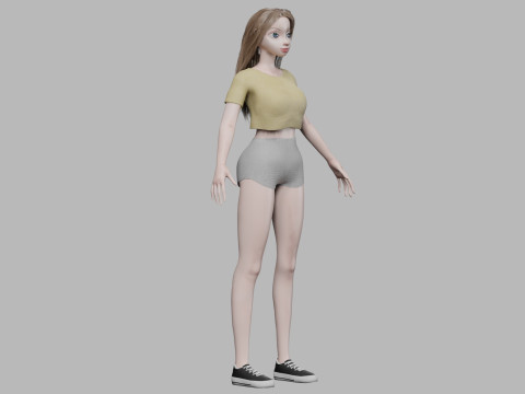 Young basic girl V30089 3D Model