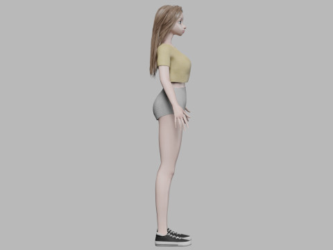 Young basic girl V30089 3D Model
