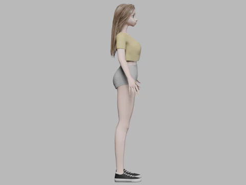 Young basic girl V30089 3D Model