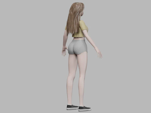 Young basic girl V30089 3D Model