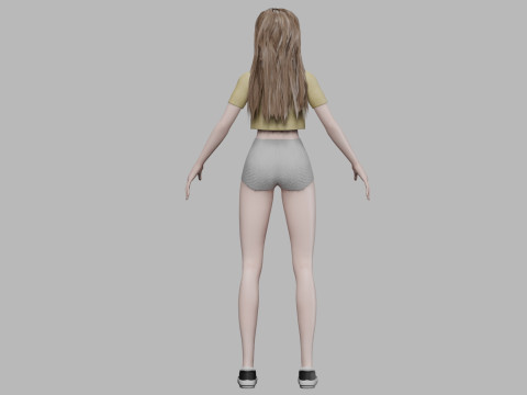 Young basic girl V30089 3D Model