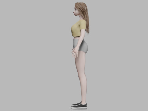 Young basic girl V30089 3D Model