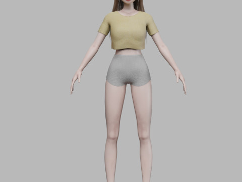 Young basic girl V30089 3D Model
