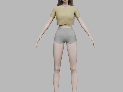 Young basic girl V30089 3D Model