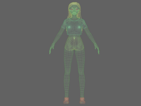 Young basic girl V30089 3D Model
