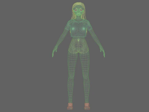 Young basic girl V30089 3D Model