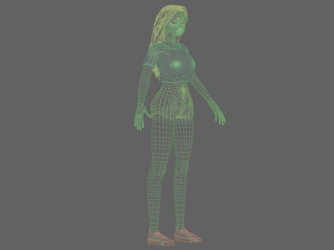 Young basic girl V30089 3D Model