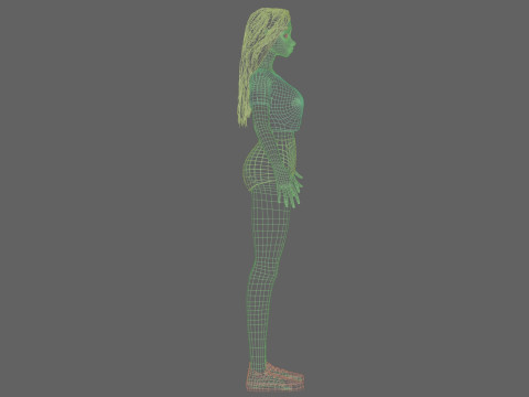 Young basic girl V30089 3D Model