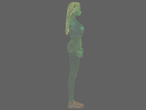 Young basic girl V30089 3D Model