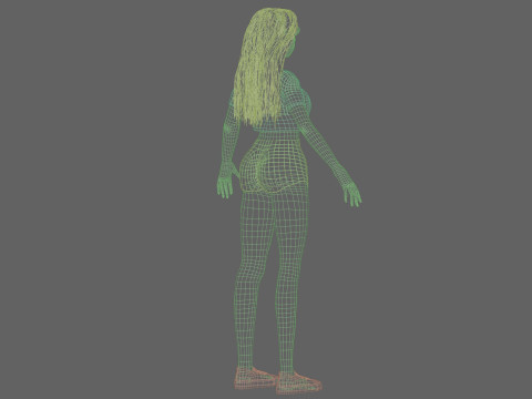 Young basic girl V30089 3D Model