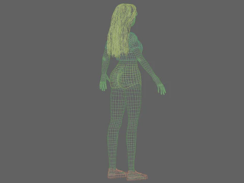 Young basic girl V30089 3D Model