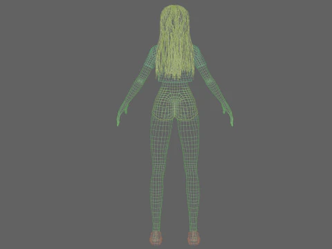 Young basic girl V30089 3D Model