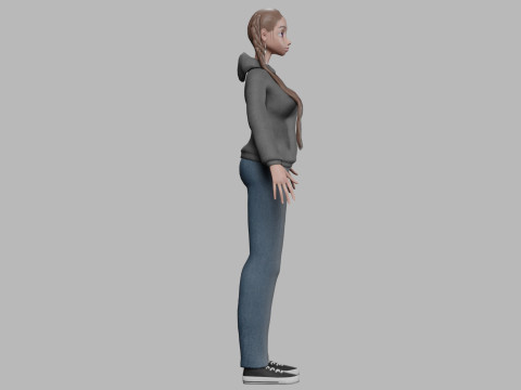 Young cartoon girl V31021 3D-Modell