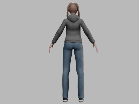 Young cartoon girl V31021 3D-Modell