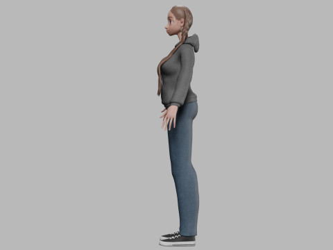 Young cartoon girl V31021 3D-Modell