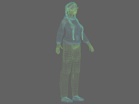 Young cartoon girl V31021 3D-Modell