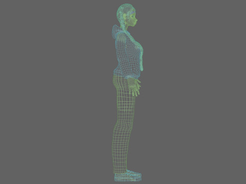 Young cartoon girl V31021 3D-Modell