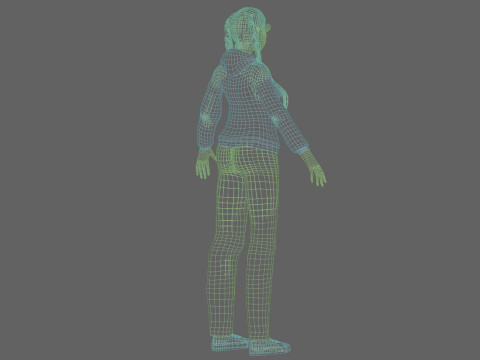 Young cartoon girl V31021 3D-Modell