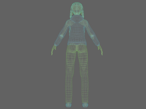 Young cartoon girl V31021 3D-Modell